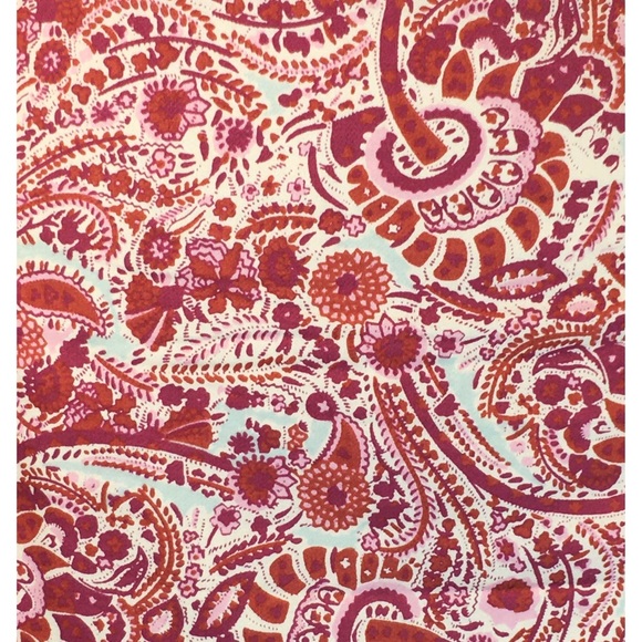 Loft Paisley Red Cream Cotton with Stretch Mini A-Line Skirt size 2P - Picture 10 of 12